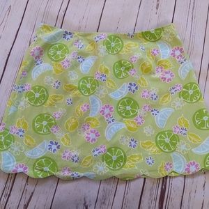 Lilly Pulitzer Green Fruit Print Casual Skirt